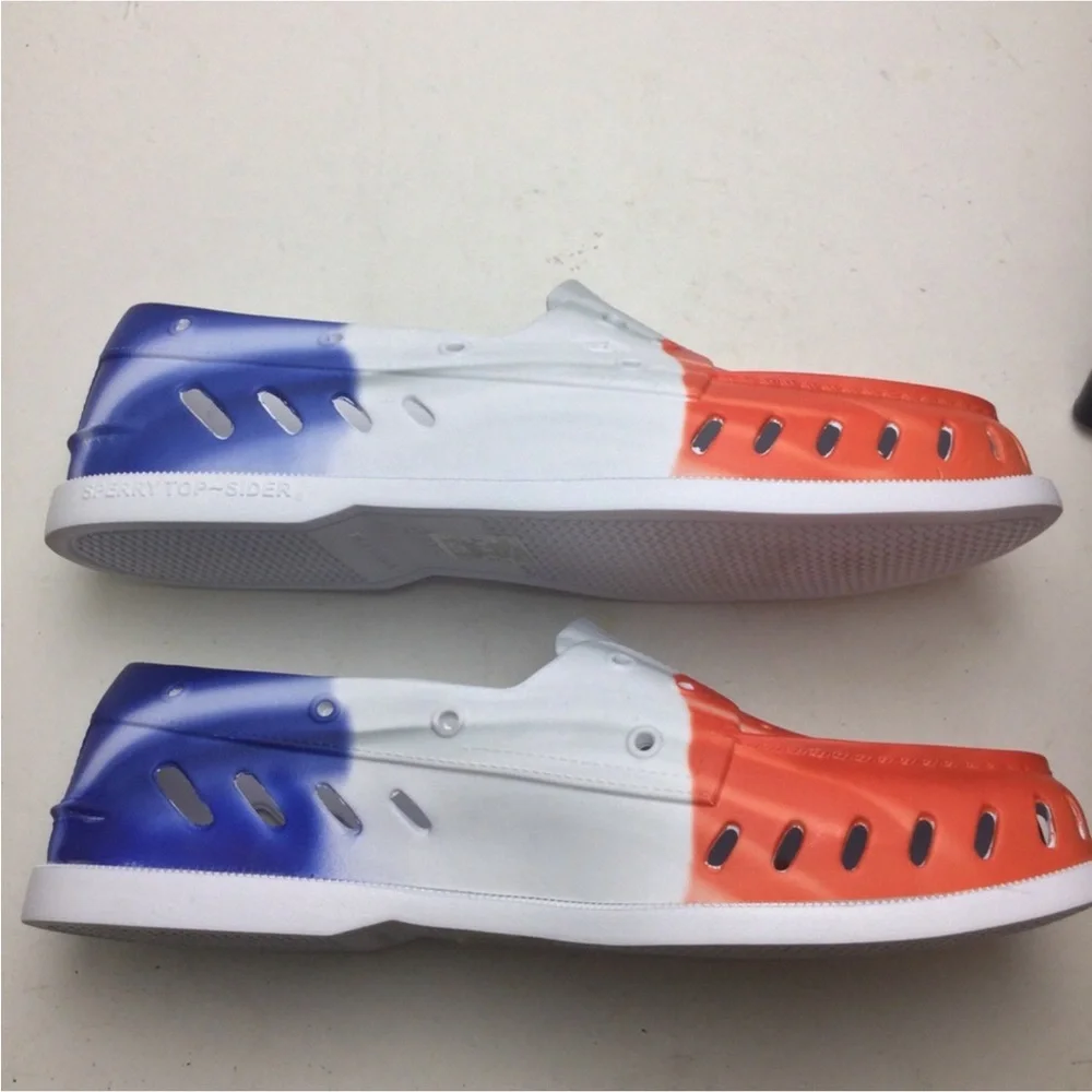 NWOB Sperry Popsicle Firecracker Americana A/O Float Slip-On Boat Shoes Size 13